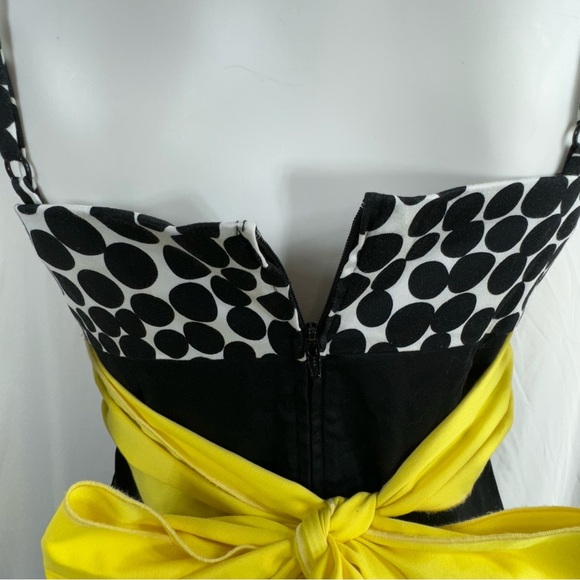 I.N. San Francisco Yellow Black Y2K Cummerbund Party Dress - Picture 5 of 10
